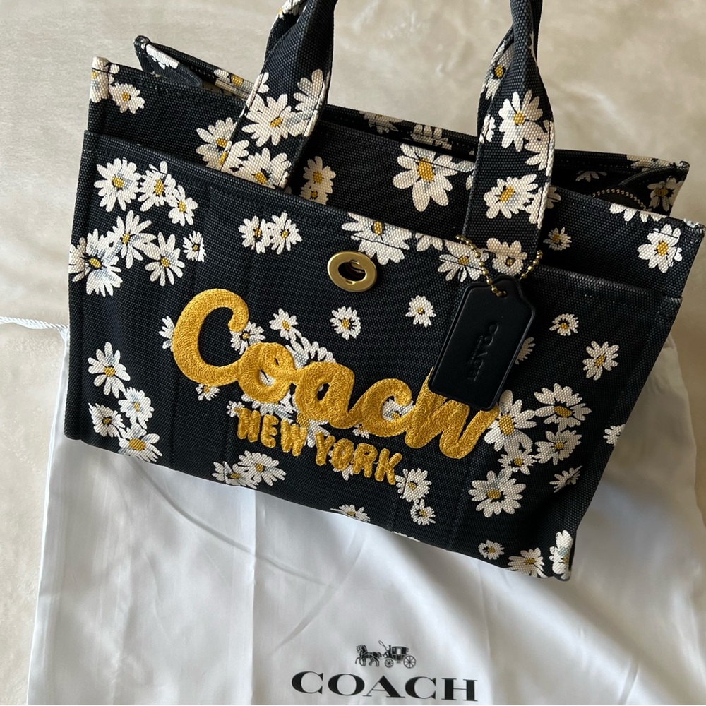 Coach Canvas Cargo Tote with Floral Print